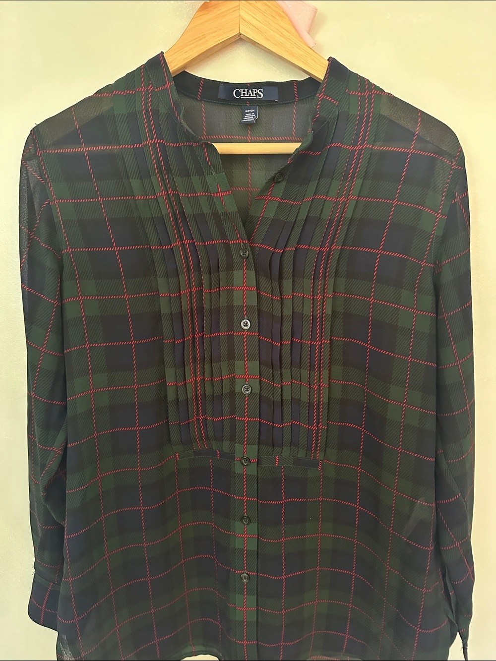 Chaps Plaid Button-Up Blouse - Picture 4 of 7